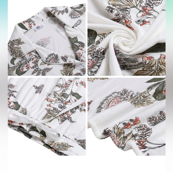 NWT-Joyaria Women Bamboo Super Soft Comfy Long Sleeve Button Down Pajama Set - Picture 3 of 11